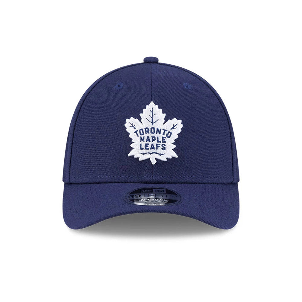 Pictured is this NHL Team Toronto Maple Leafs 39THIRTY M-Crown Stretch Fit cap in navy. 3