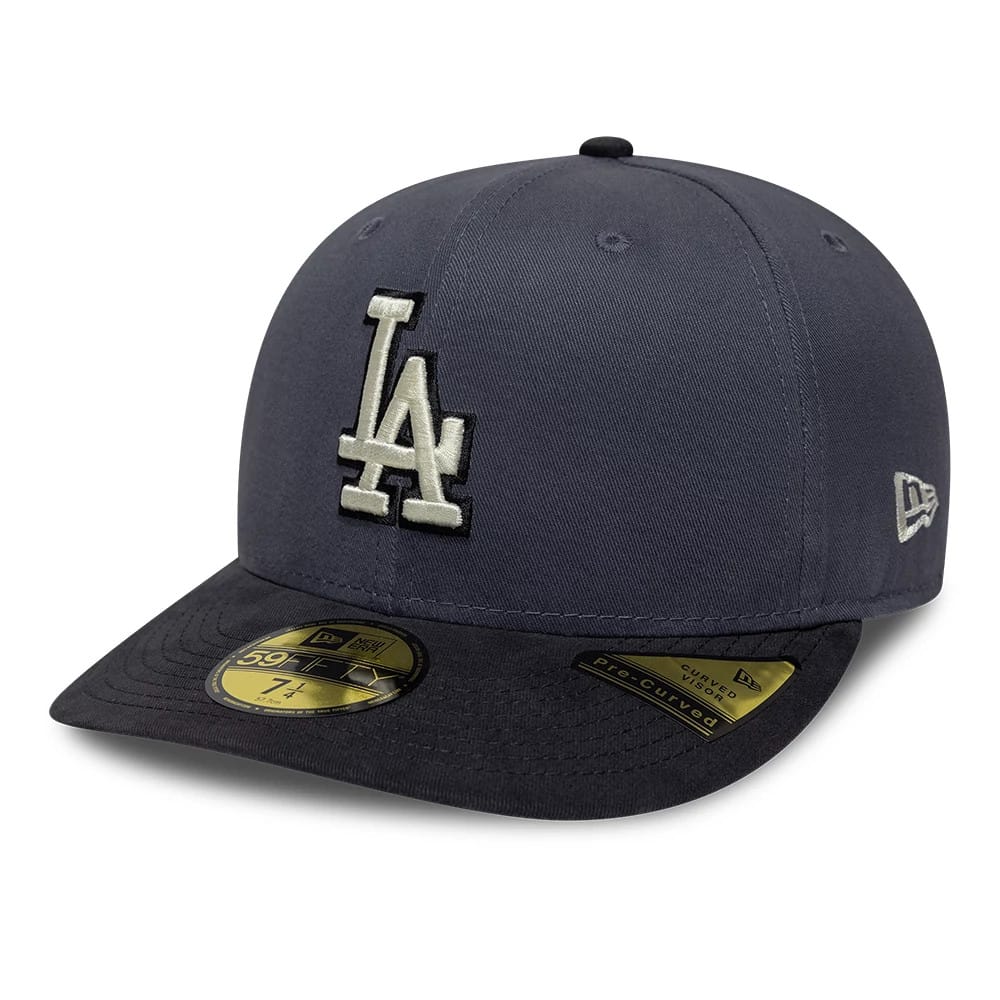 Pictured is this MLB LA Dodgers 59FIFTY Fitted cap in dark grey. 1