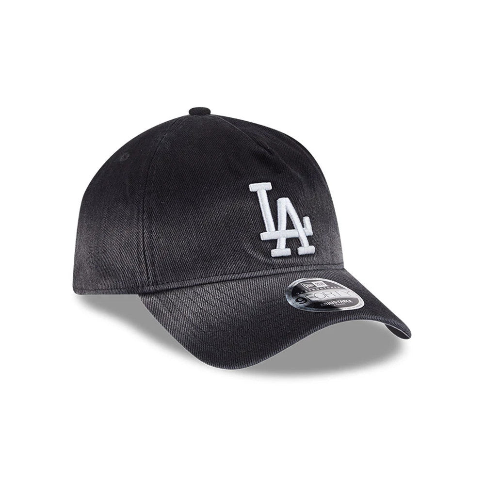 Pictured is this MLB Washed Denim LA Dodgers 9FORTY A-Frame Unstructured cap in black. 4