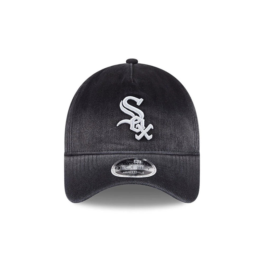 Pictured is this MLB Washed Denim Chicago White Sox 9FORTY A-Frame Unstructured cap in black. 3