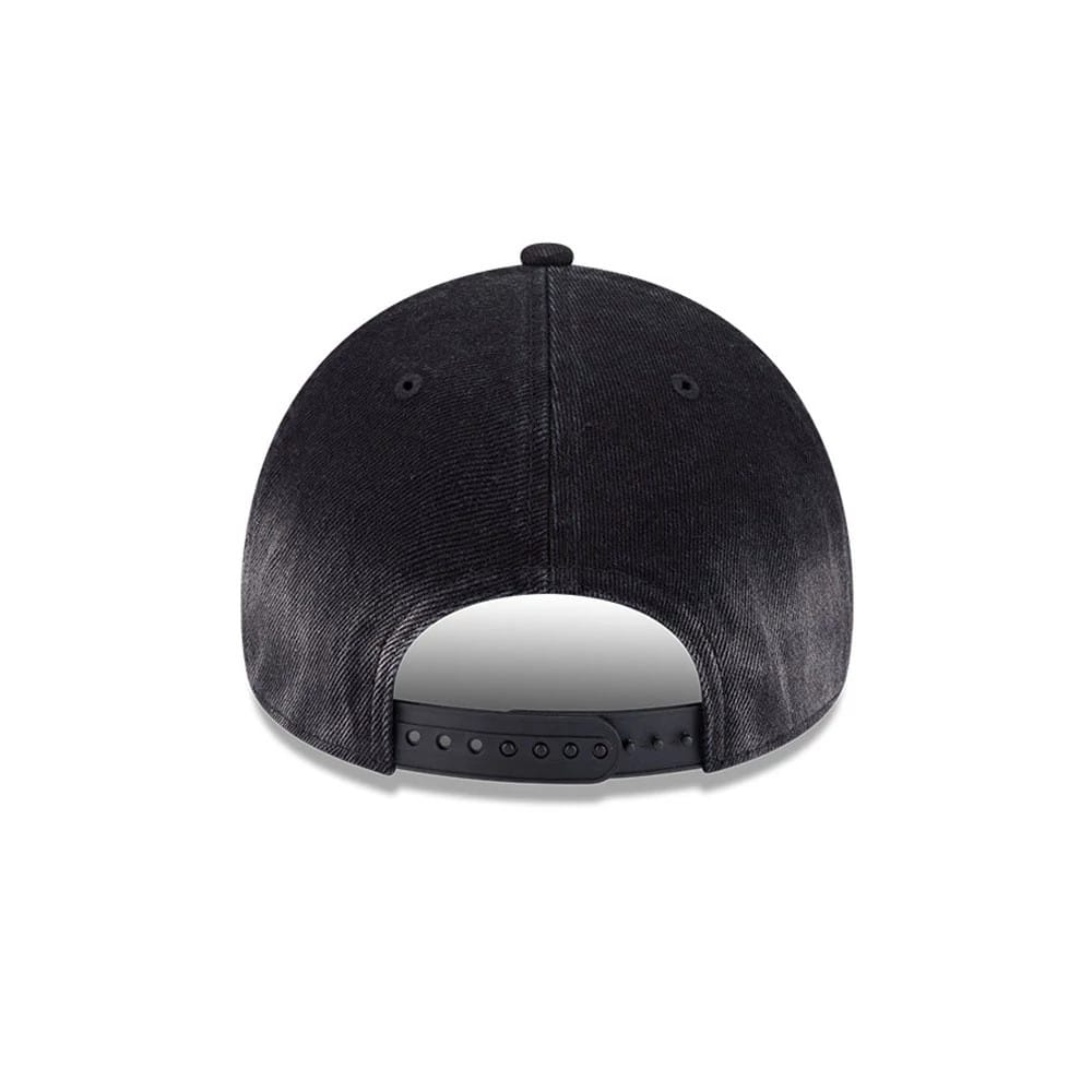 Pictured is this MLB Washed Denim Boston Red Sox 9FORTY A-Frame Unstructured cap in black. 7