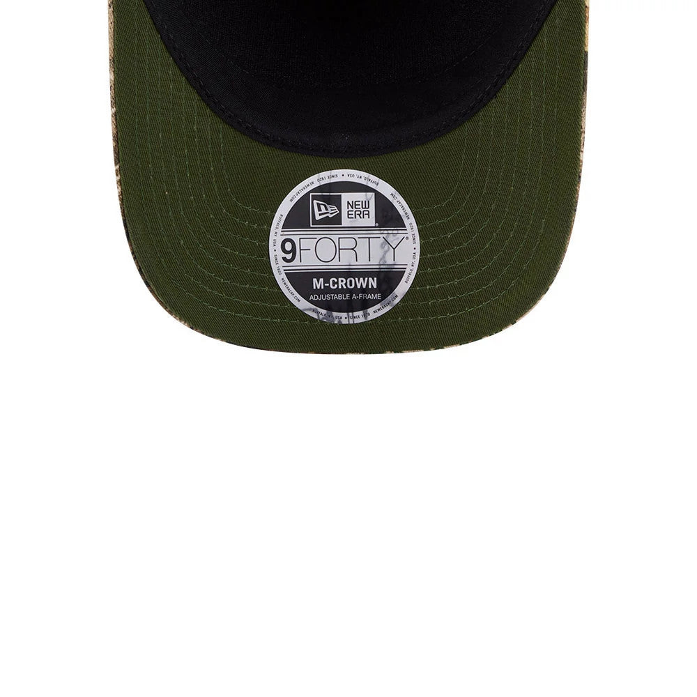 Pictured is this MLB Cotton Twill New York Mets 9FORTY M-Crown A-Frame cap in dark beige. 2