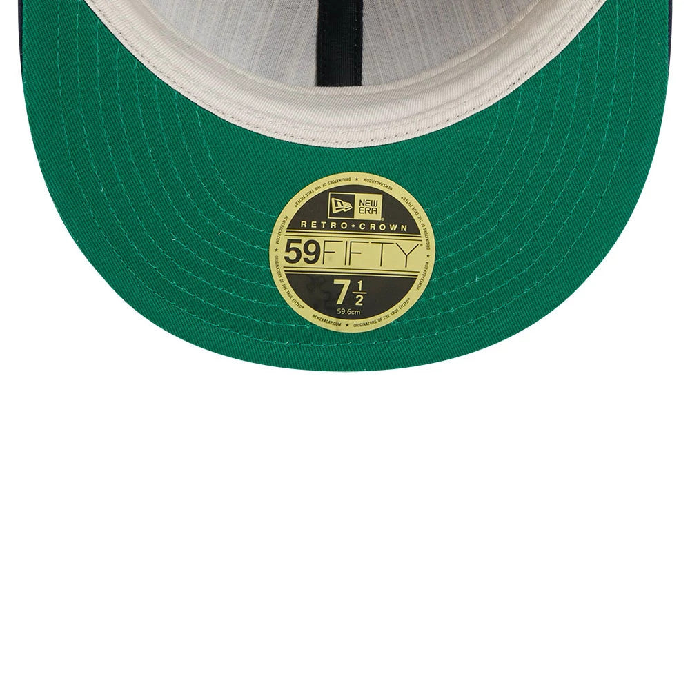 Pictured is this Fear Of God X MLB New York Yankees Retro Crown 59FIFTY Fitted cap in navy. 2