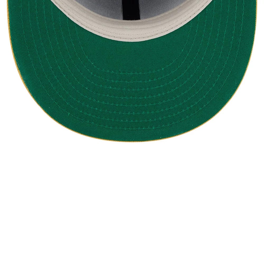 Pictured is this Fear Of God X MLB Logo 59FIFTY Fitted cap in dark green. 2