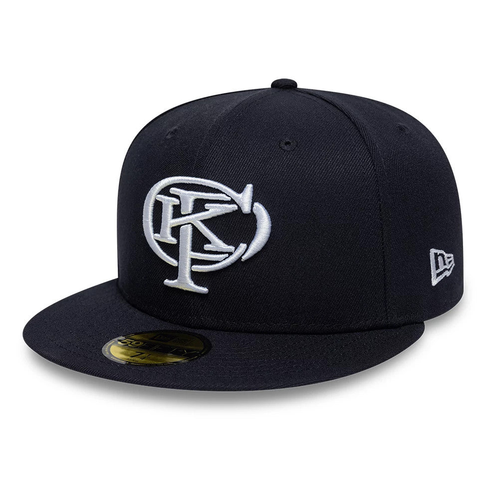 Pictured is this Gettomasa X New Era 59FIFTY Fitted cap in navy. 1