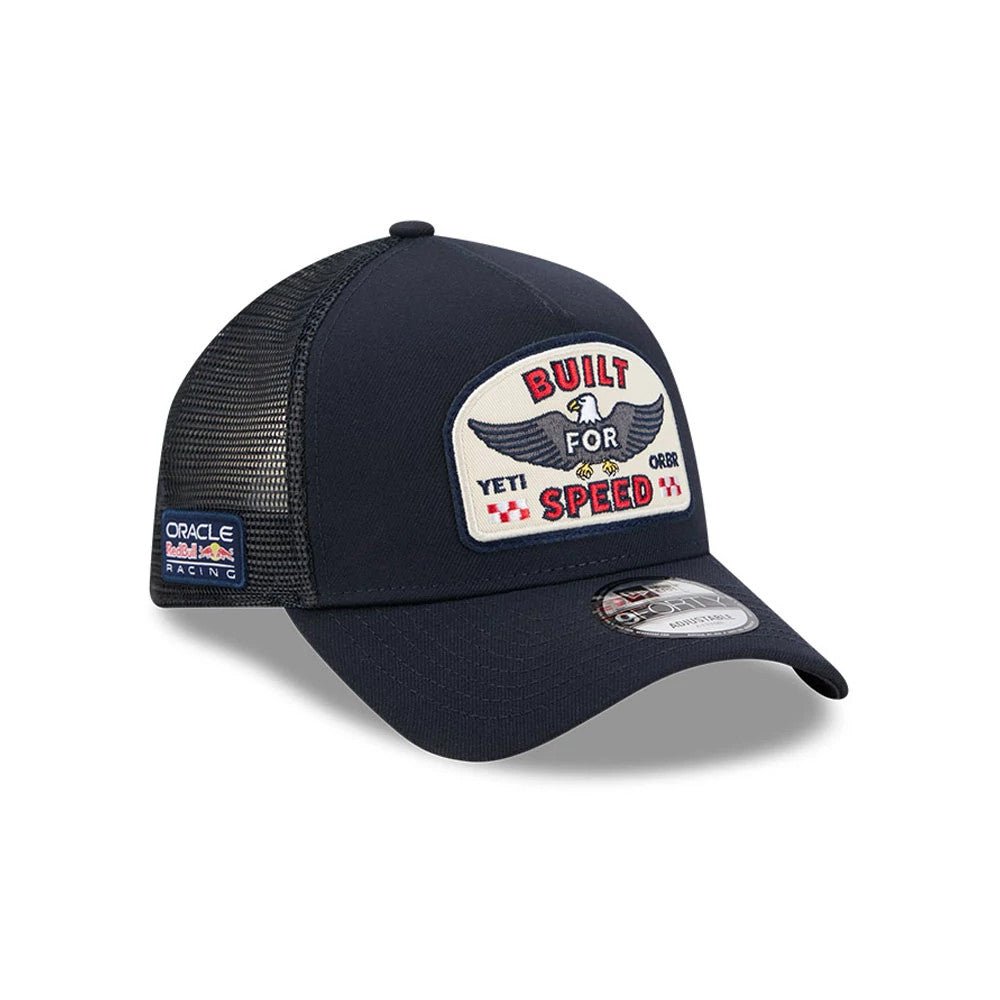 Pictured is this Yeti X Red Bull Racing 9FORTY A-Frame Trucker cap in navy. 3