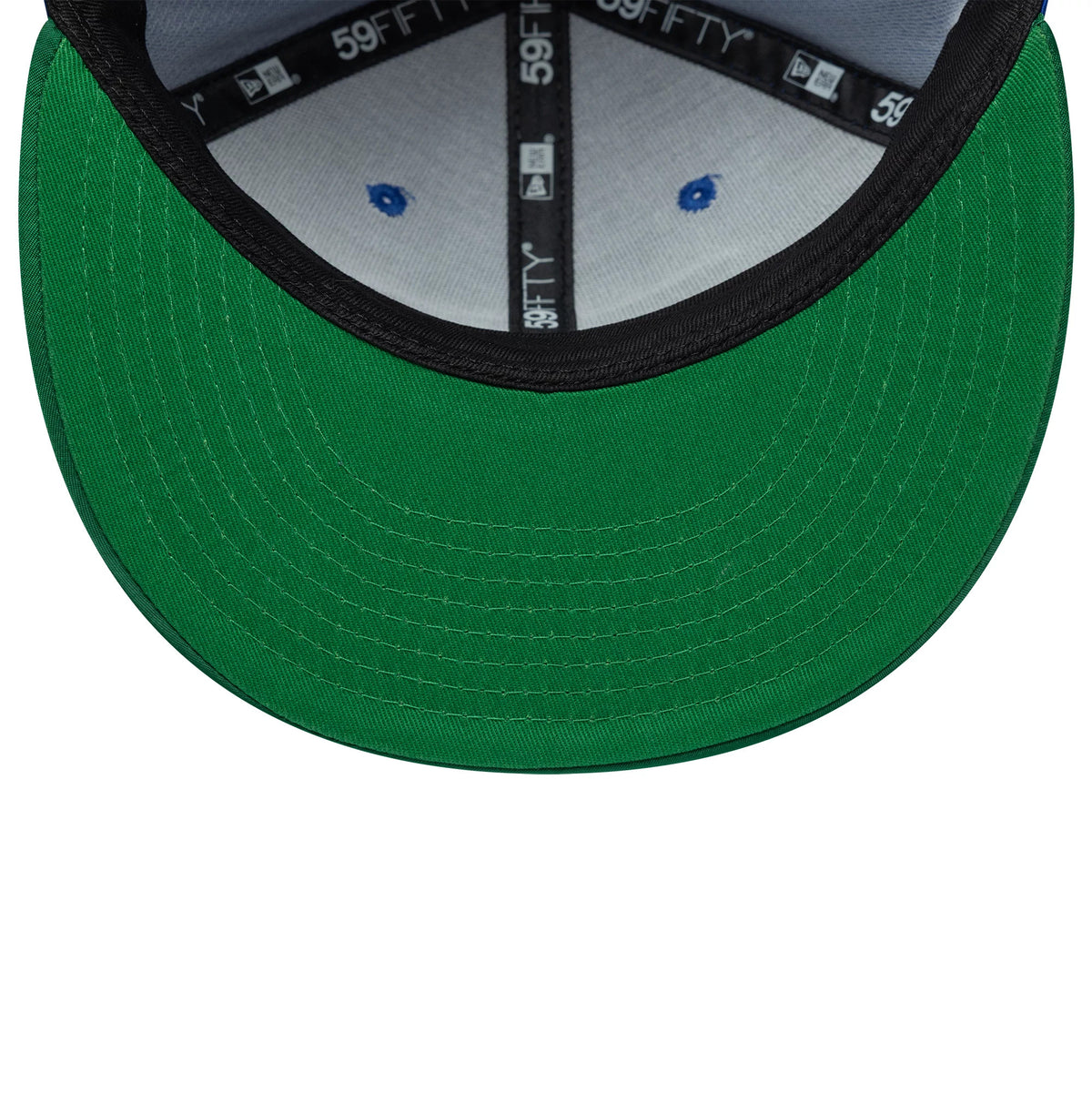 Pictured is this NFL Satin Seattle Seahawks 59FIFTY Fitted cap in blue & green. 2