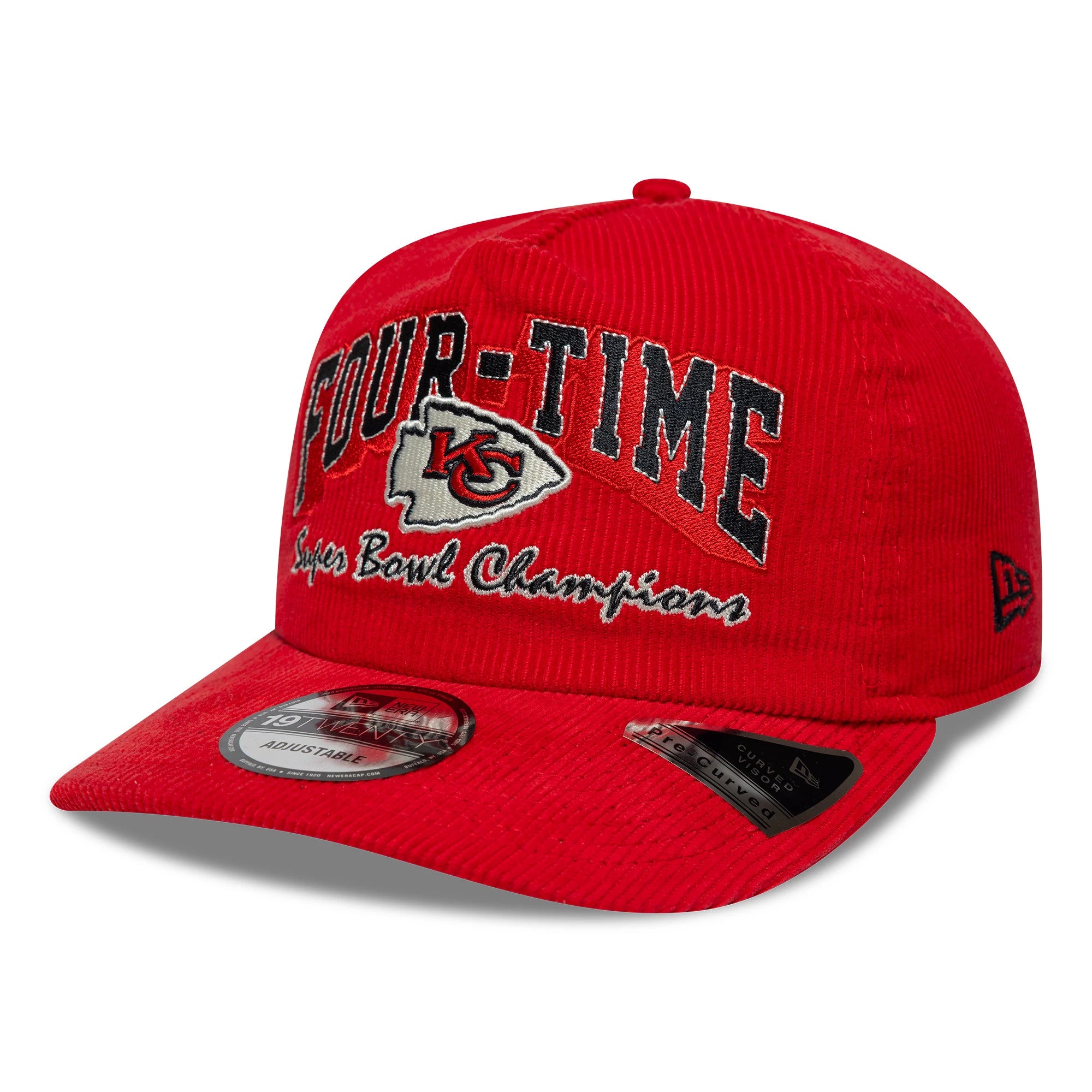 Pictured is this NFL Retro Dynasty Kansas City Chiefs Cord 19TWENTY cap in red. 4