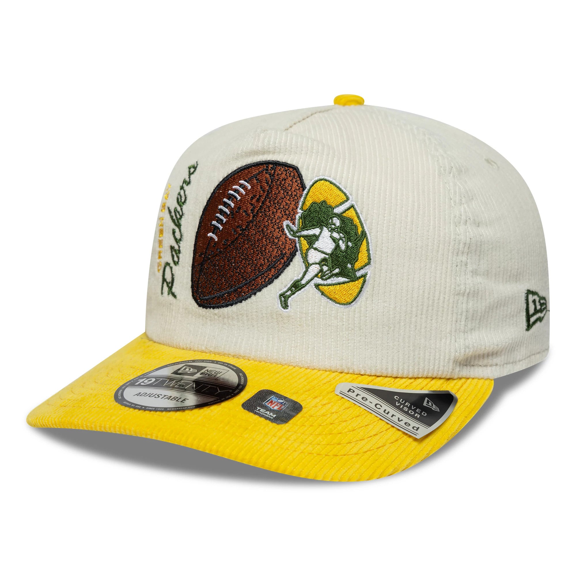 Pictured is this NFL Retro Dynasty Green Bay Packers 19TWENTY cap in cream & yellow. 4
