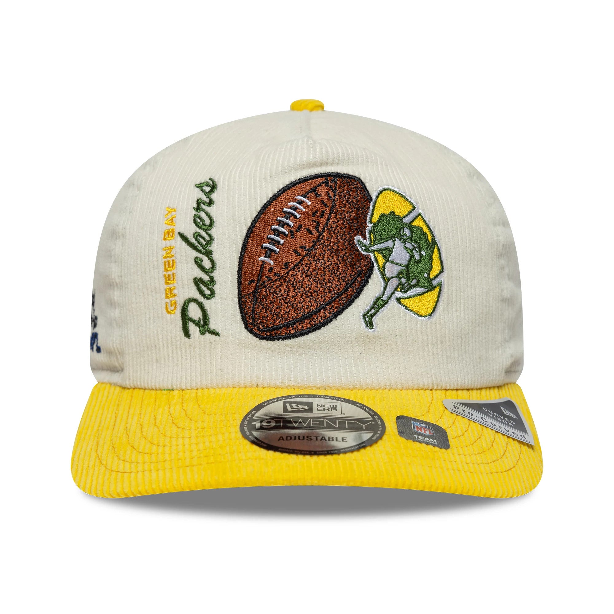 Pictured is this NFL Retro Dynasty Green Bay Packers 19TWENTY cap in cream & yellow. 3