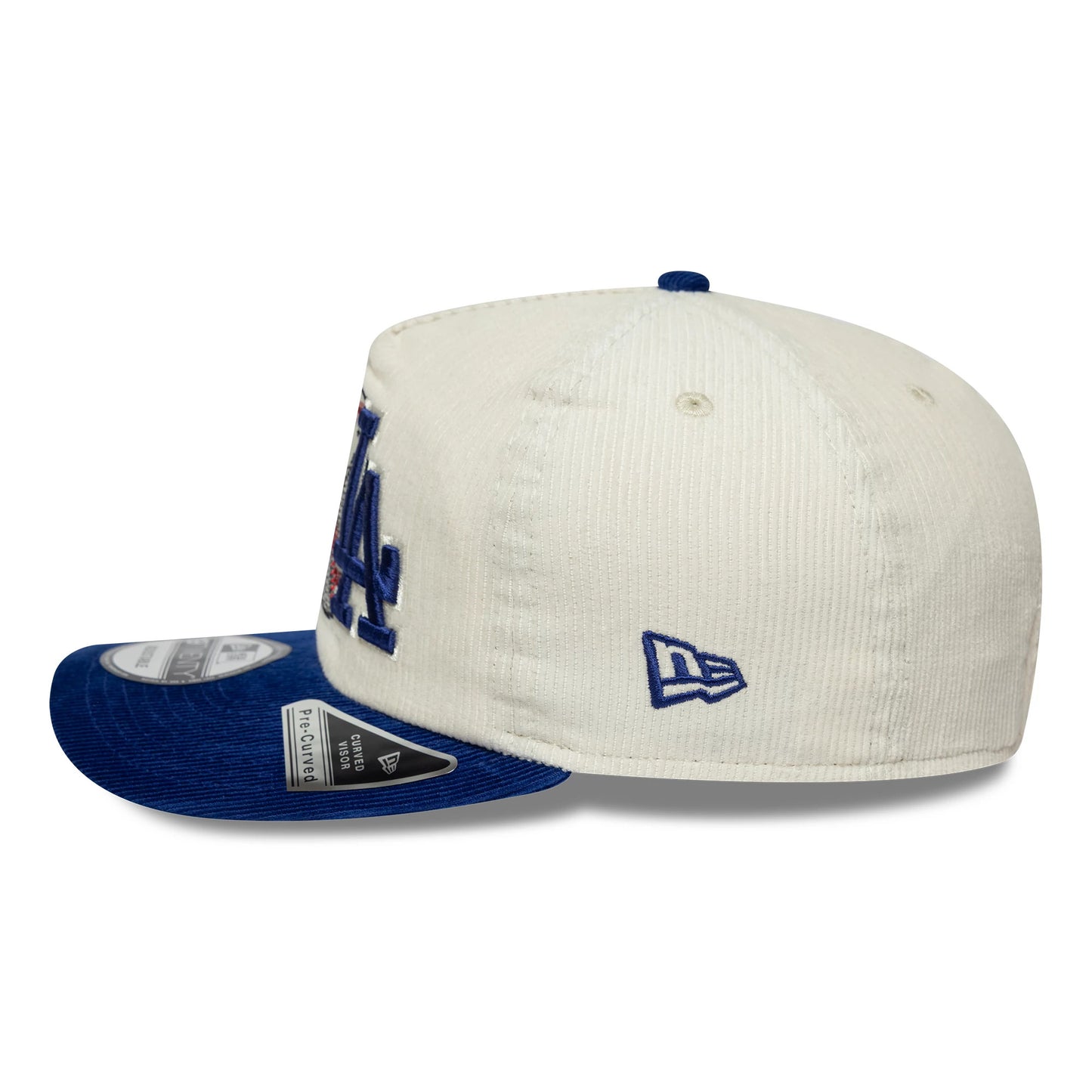 Pictured is this MLB Retro Dynasty LA Dodgers Cord 19TWENTY cap in cream & blue. 7