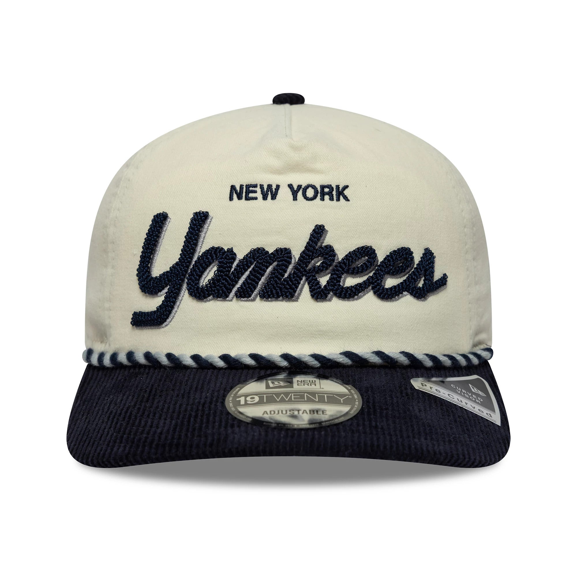 Pictured is this MLB Retro Dynasty New York Yankees 19TWENTY cap in cream & navy. 3