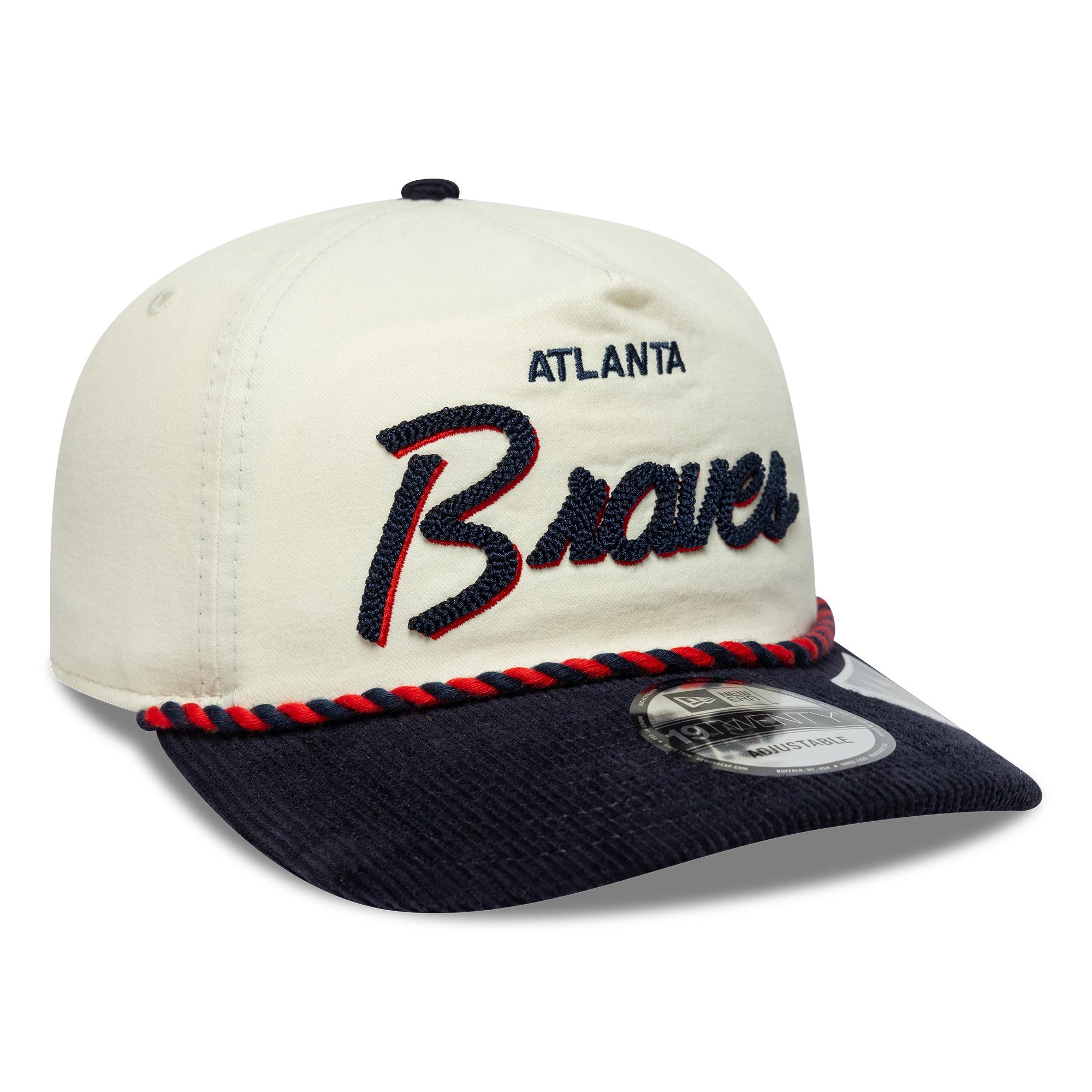 Pictured is this MLB Retro Dynasty Atlanta Braves 19TWENTY cap in cream & navy. 4