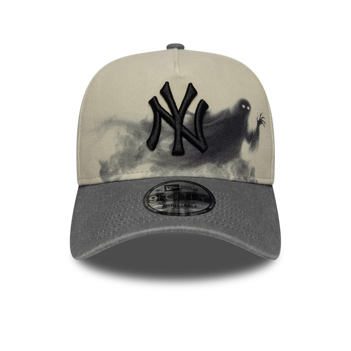 Pictured is this MLB Spectral New York Yankees 9FORTY A-Frame cap in Cream & Grey. 2