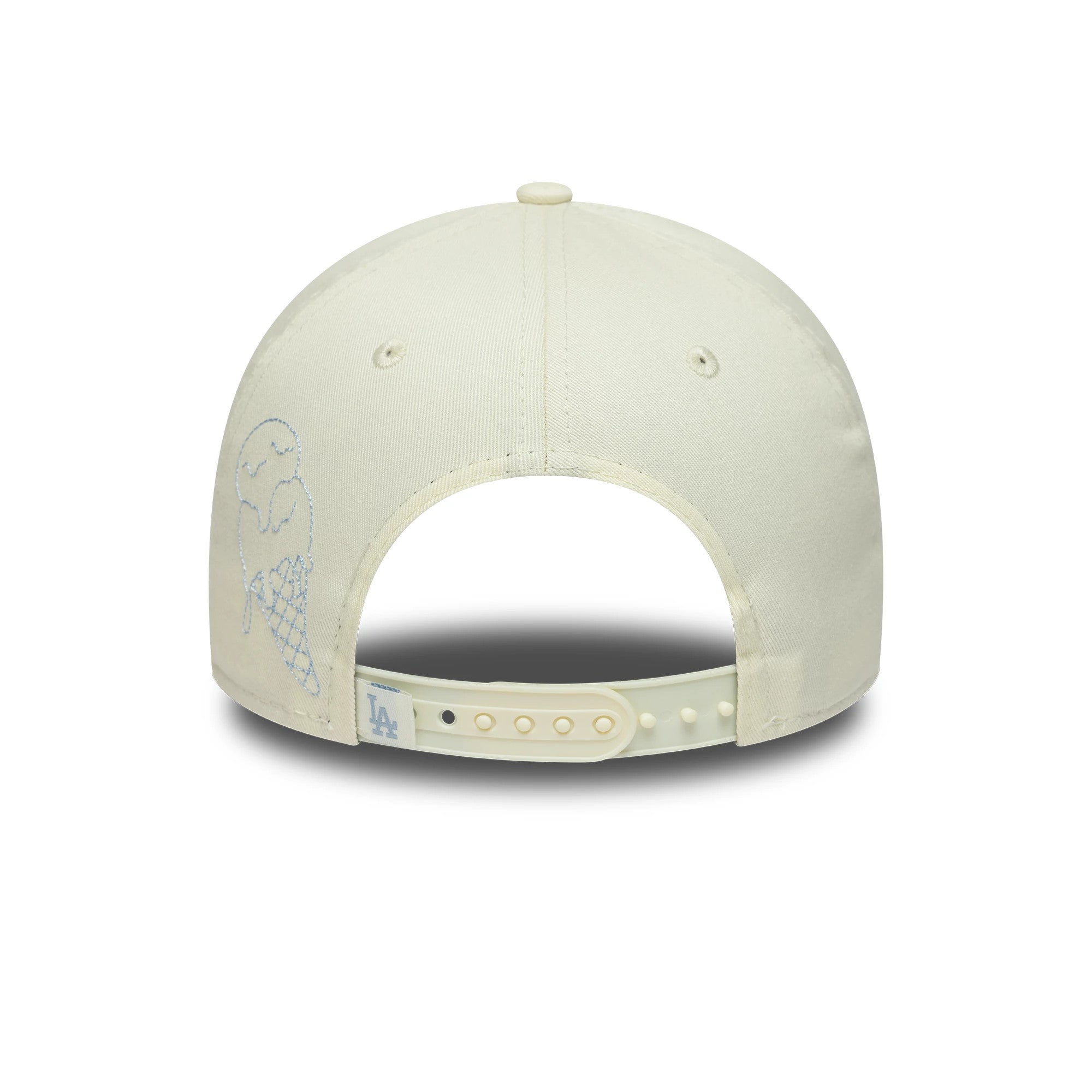 Pictured is this MLB Palm LA Dodgers 9FORTY A-Frame cap in white & blue. 4