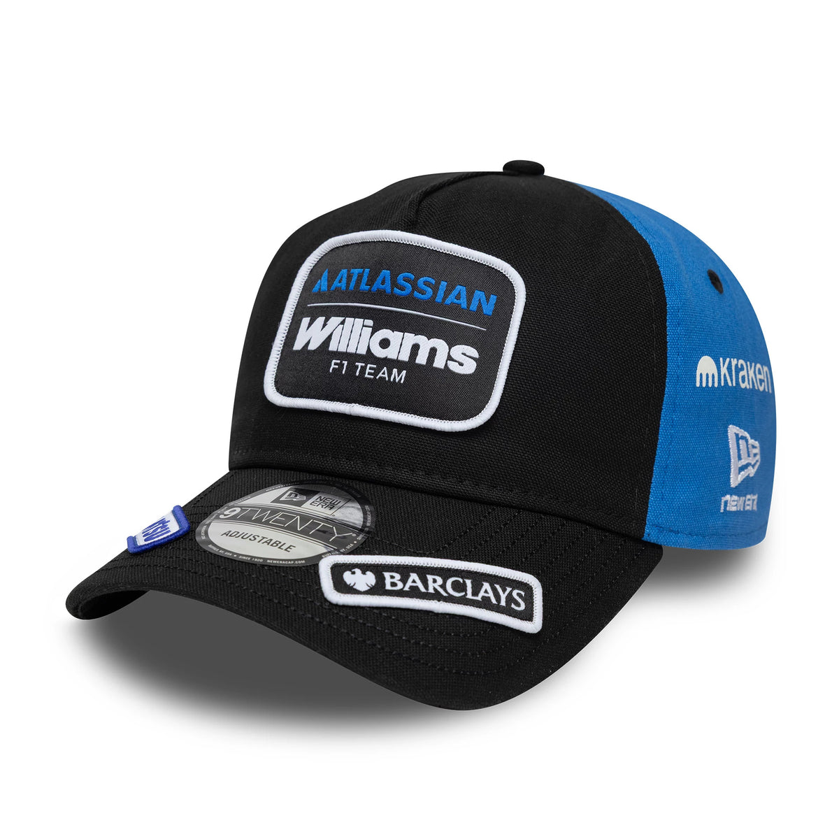 Pictured is this Williams Alex Albon Vegas Race Special 9TWENTY A-Frame cap in black. 1