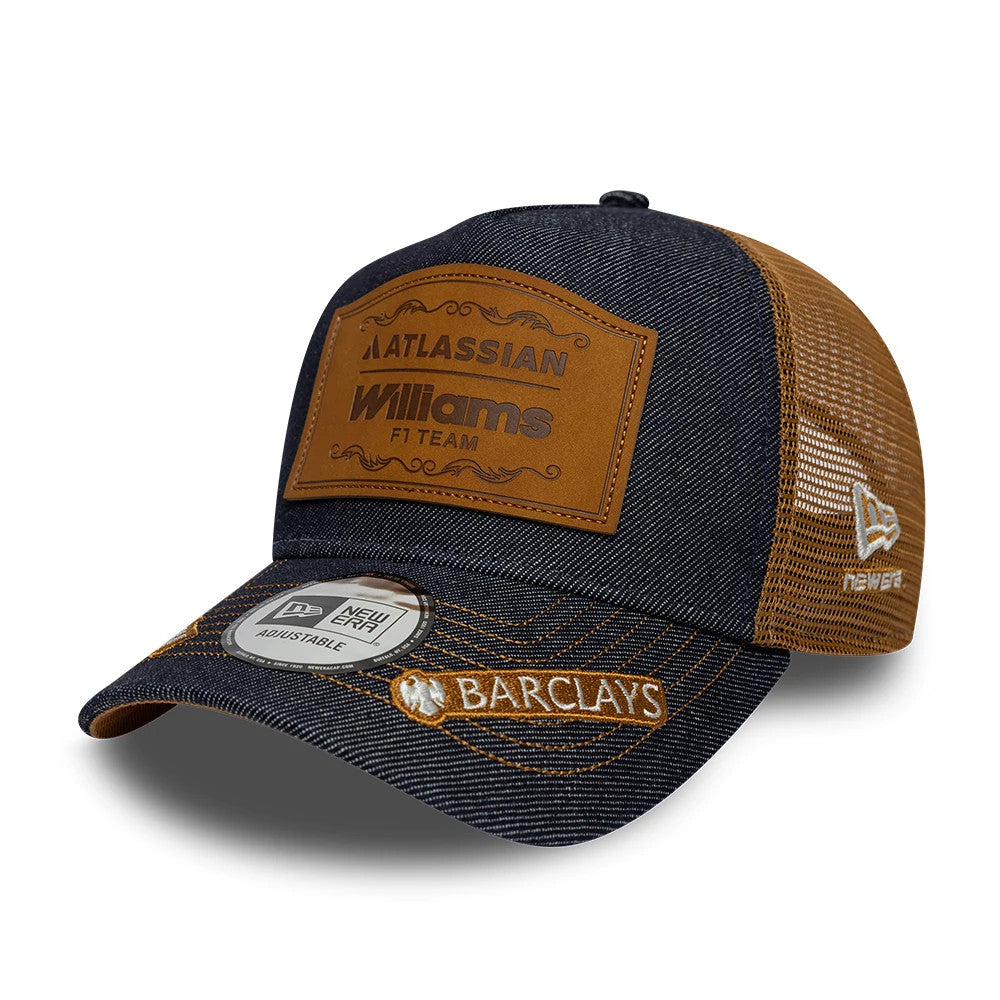 Pictured is this Williams Carlos Sainz Austin Race Special 9FORTY E-Frame Trucker cap in navy. 4