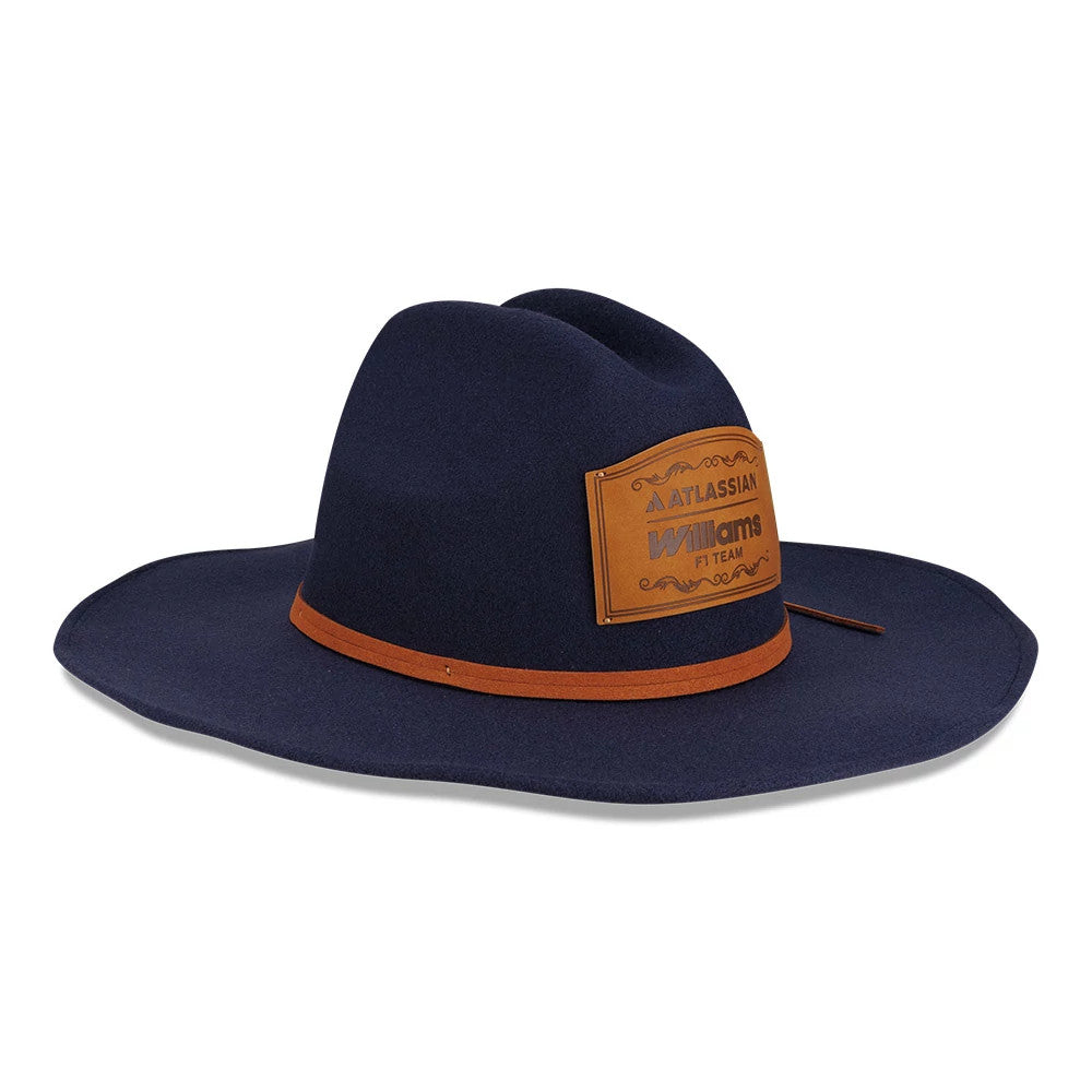 Pictured is this Williams Austin Race Special Wide Brim Fedora Cowboy hat in navy. 3
