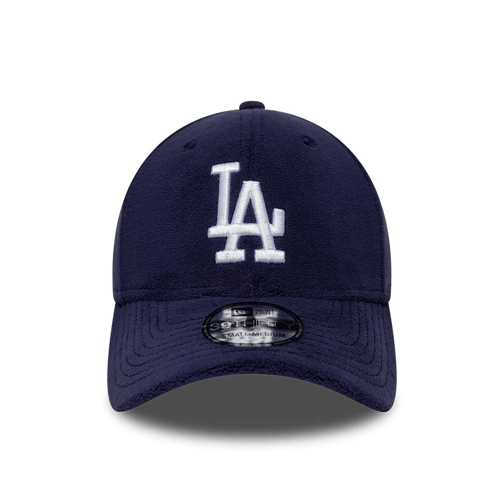 Pictured is this MLB Fleece LA Dodgers 39THIRTY Stretch Fit cap in navy. 2