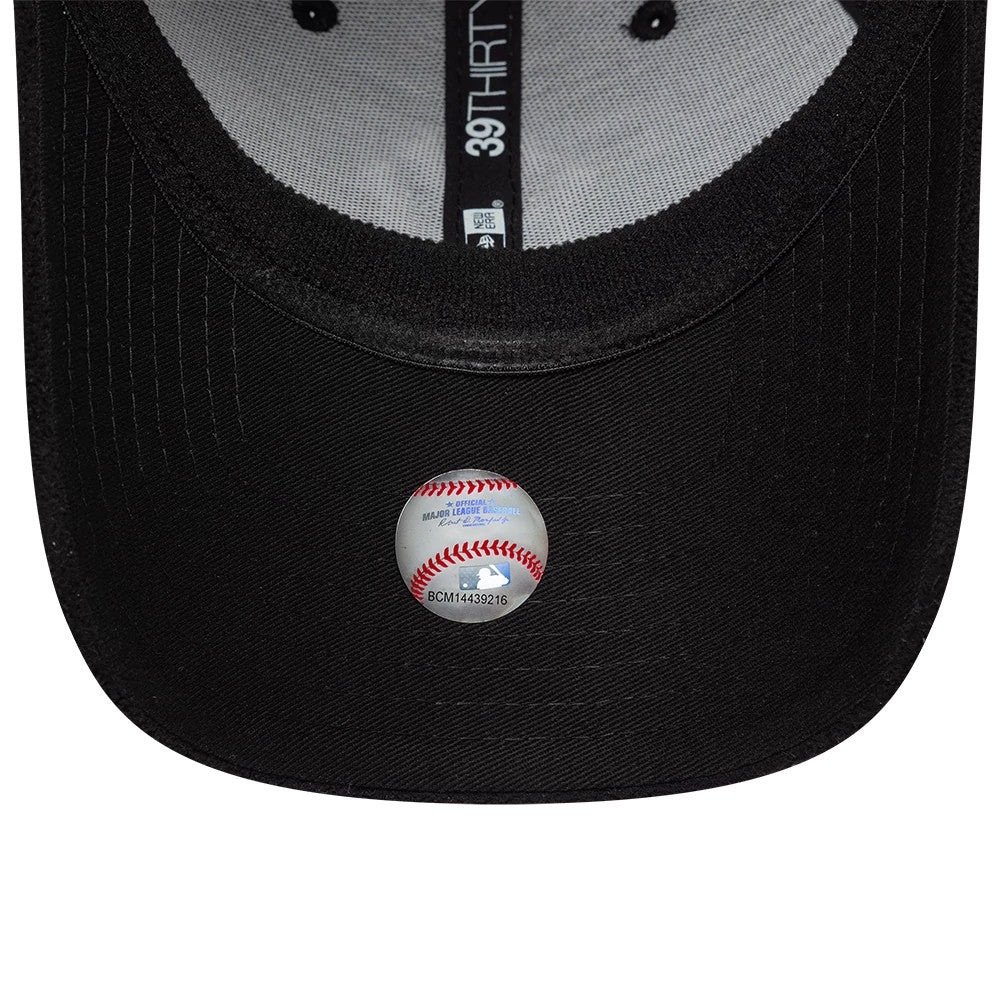 Pictured is this MLB Fleece New York Yankees 39THIRTY Stretch Fit cap in black. 7