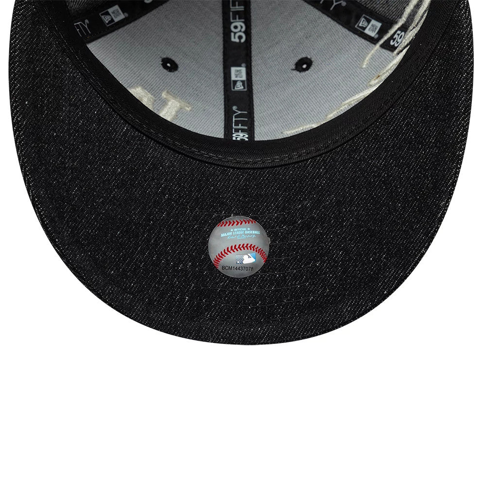 Pictured is this MLB Denim LA Dodgers Low Profile 59FIFTY Fitted cap in black. 10