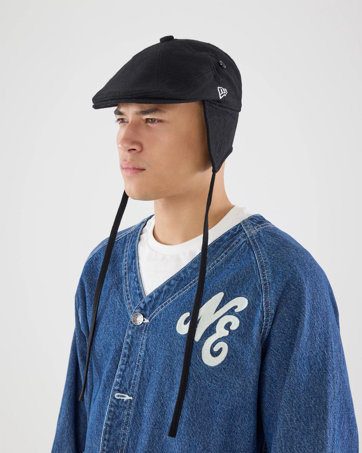 Pictured is this MLB Wool New York Yankees Downflap Driver cap in black. 2