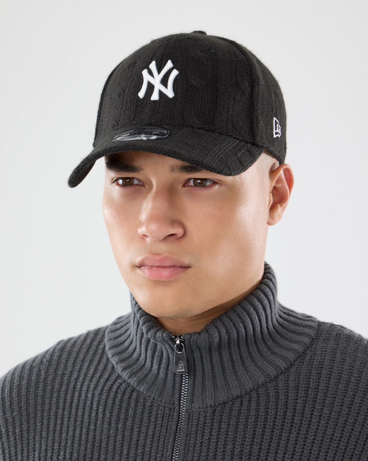 Pictured is this MLB Knitted New York Yankees 39THIRTY Stretch Fit cap in black. 2