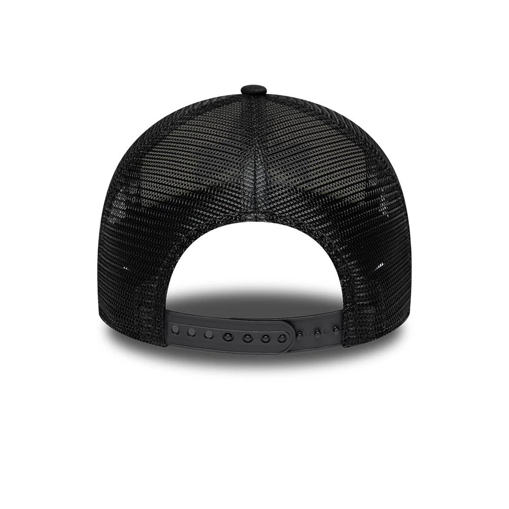 Pictured is this NFL International Games 2026 Paris New Orleans Saints 9FORTY A-Frame Trucker cap in black. 4