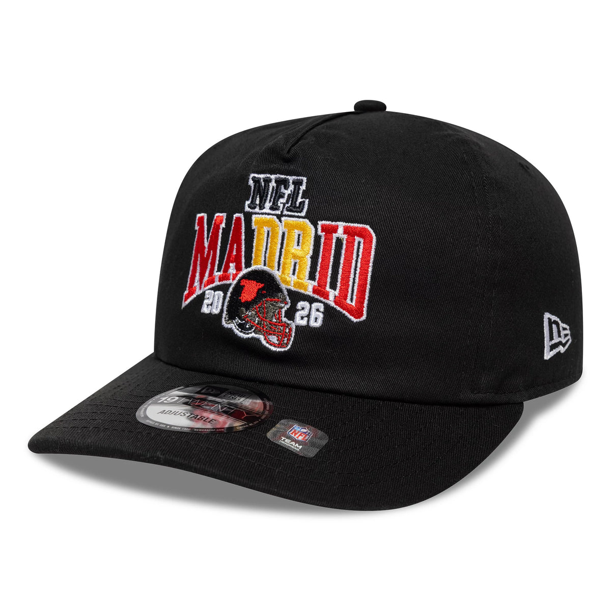 Pictured is this NFL International Games 2026 Madrid Atlanta Falcons 19TWENTY cap in black. 4