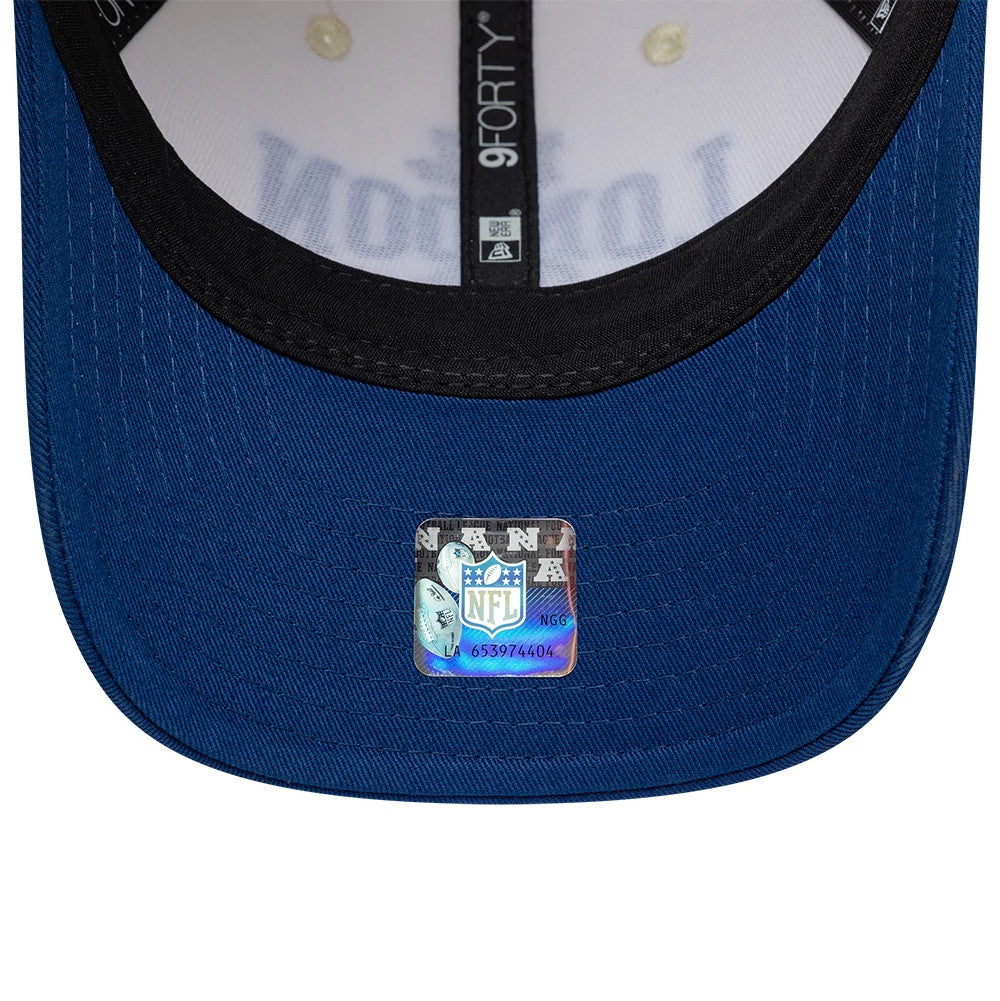 Pictured is this NFL International Games 2026 London Indianapolis Colts 9FORTY M-Crown cap in white & blue. 7