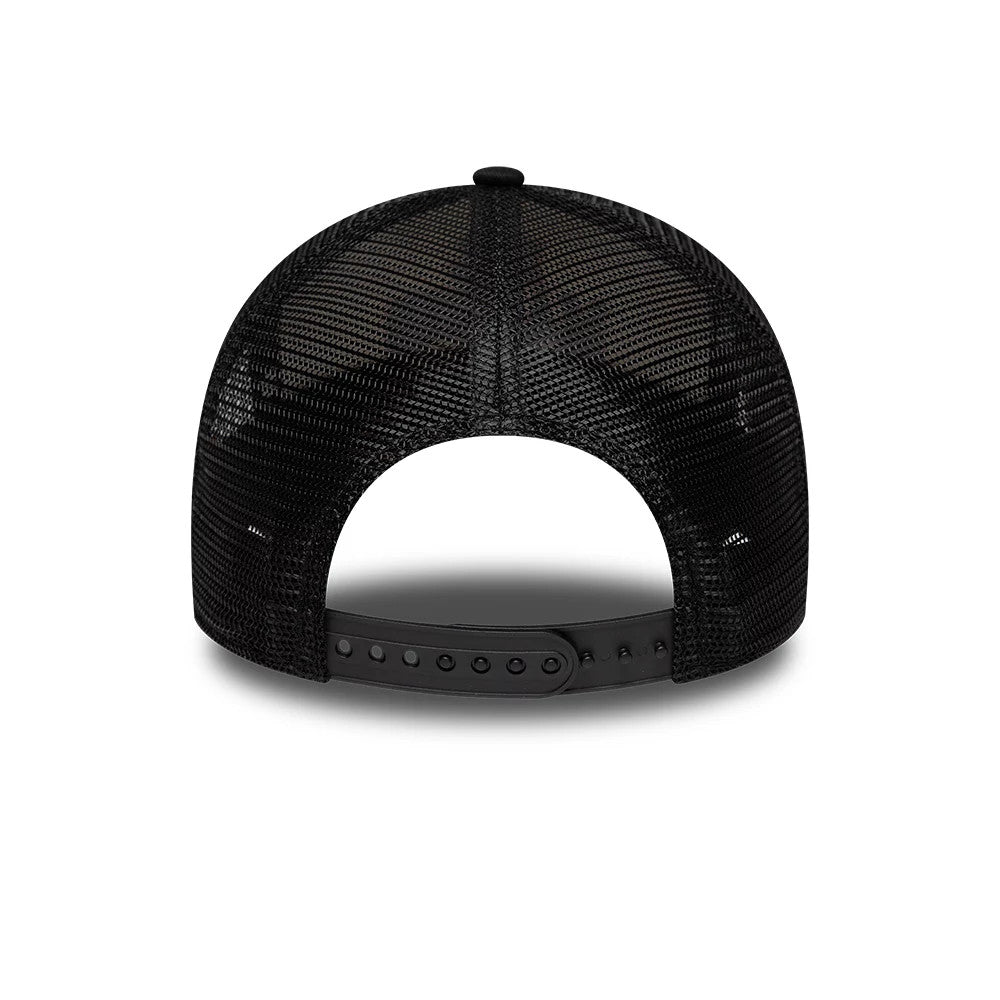 Pictured is this NFL International Games 2026 Madrid Cincinnati Bengals 9FORTY A-Frame Trucker cap in black. 7