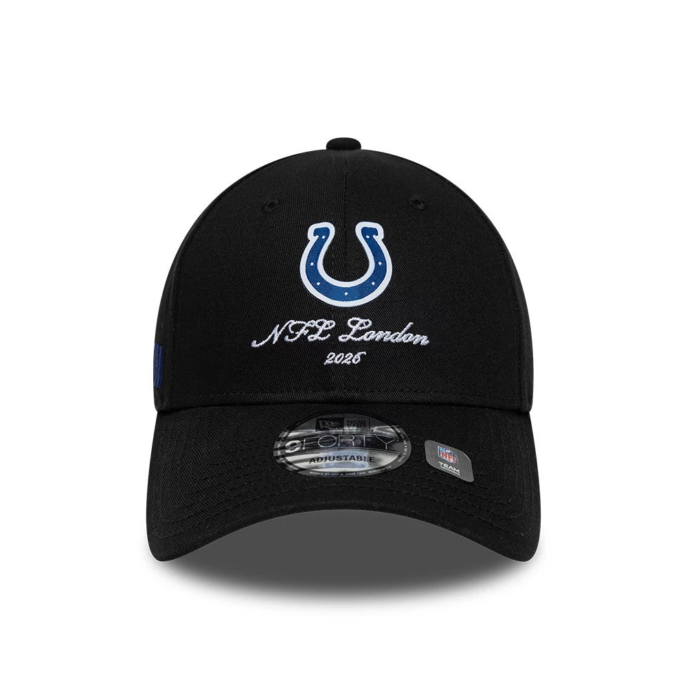 Pictured is this NFL International Games 2026 London Indianapolis Colts 9FORTY cap in black. 3