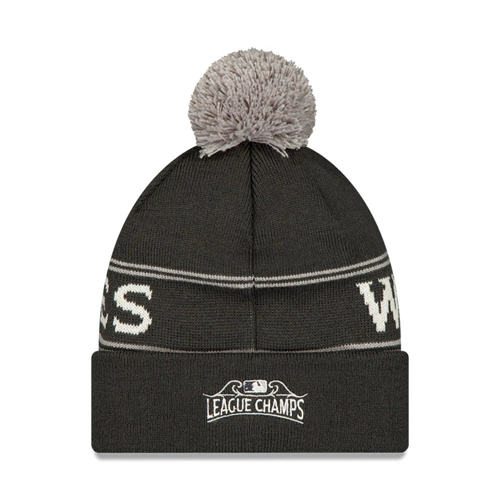 Pictured is this Tampa Bay Rays MLB American League Championship Series 2026 Bobble Knit Beanie hat in charcoal. 2