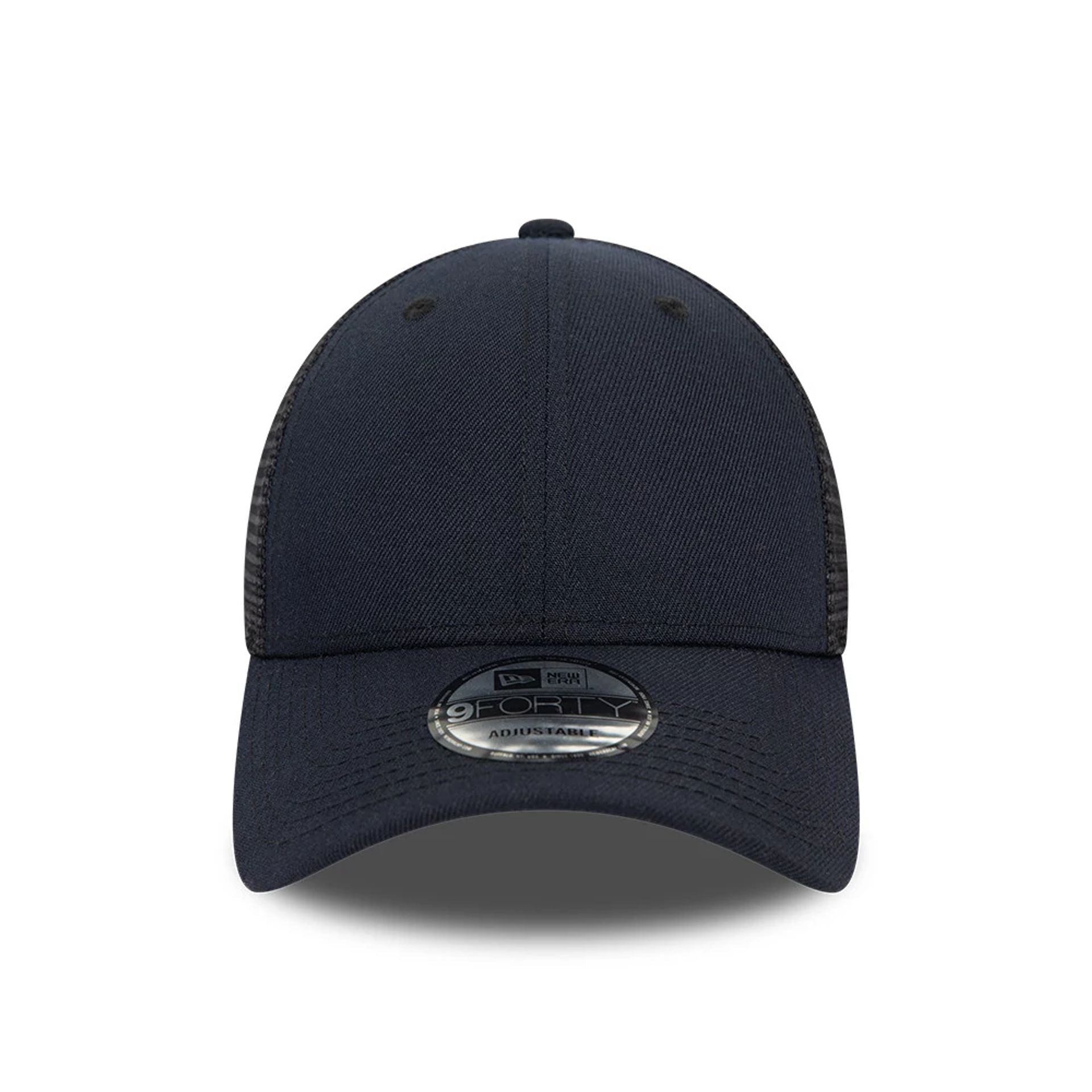 This is a New Era Blank Navy 9FORTY Trucker Cap 2