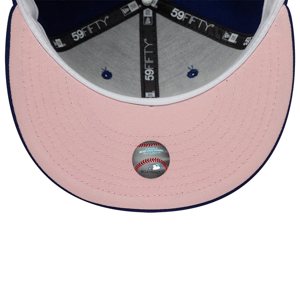 Pictured is this MLB Heart LA Dodgers 59FIFTY Fitted cap in dark blue. 2