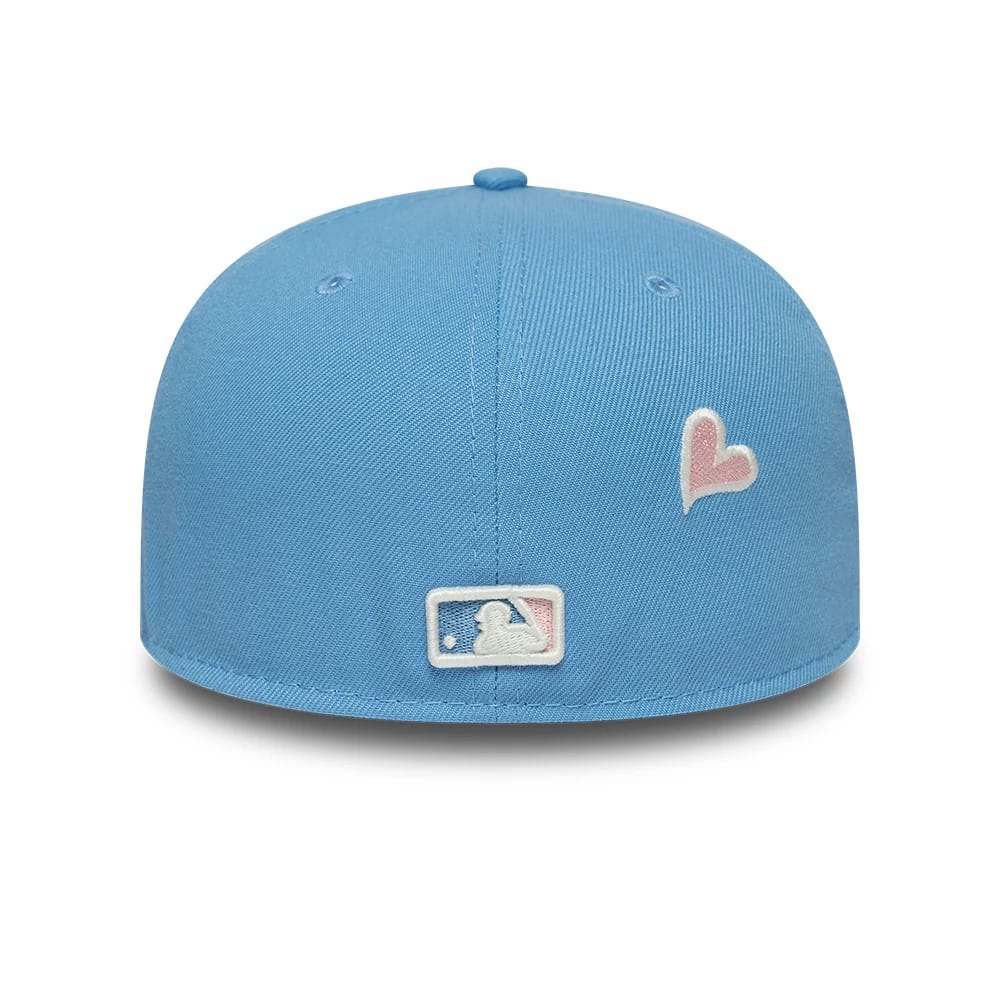 Pictured is this MLB Heart New York Yankees 59FIFTY Fitted cap in pastel blue. 7