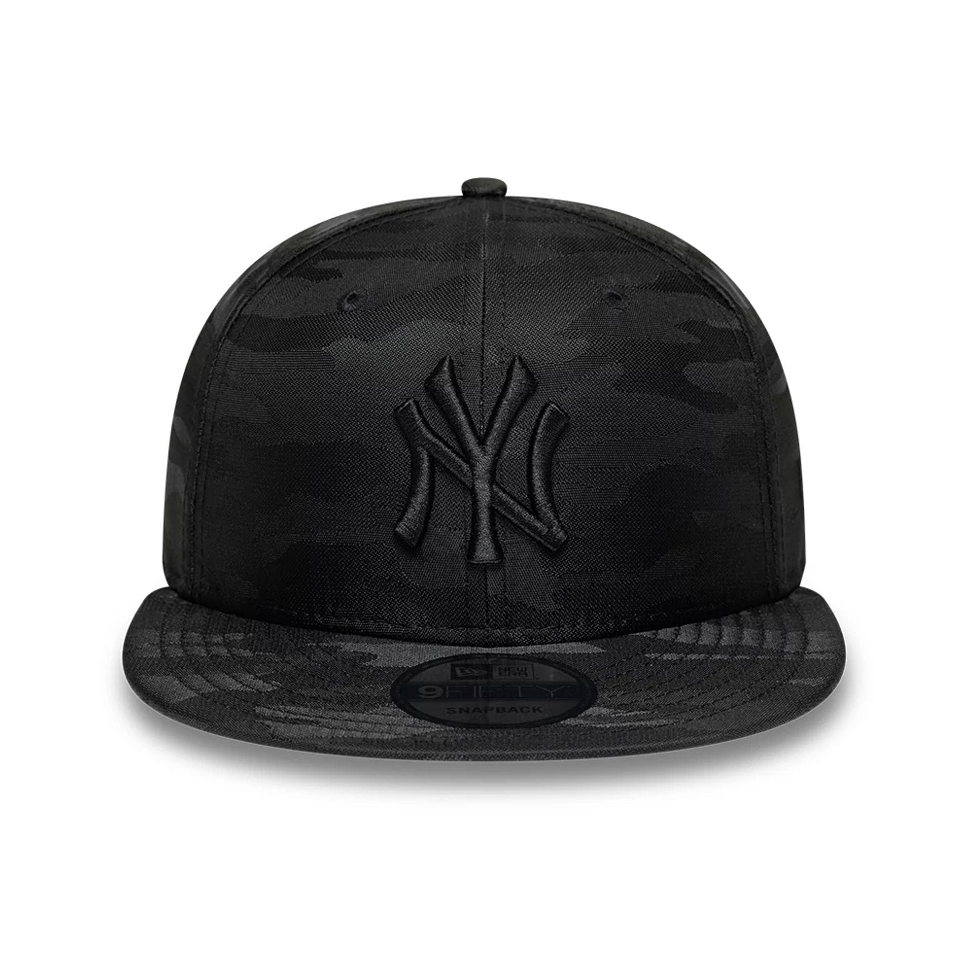 Pictured is this MLB Black On Black New York Yankees 9FIFTY Snapback cap in black. 2
