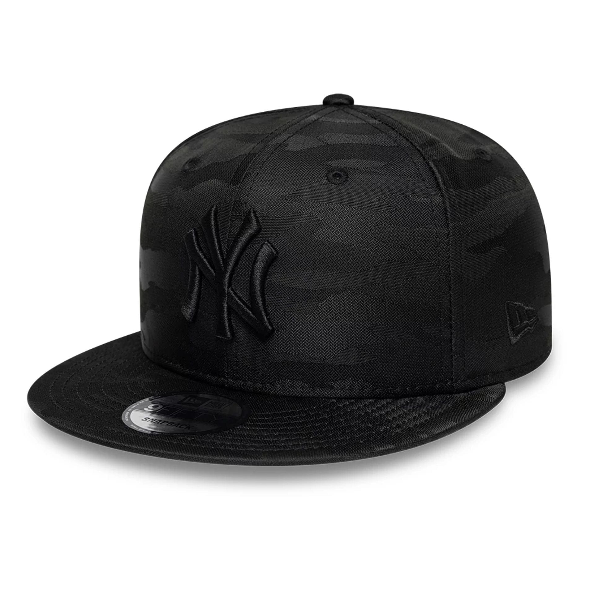 Pictured is this MLB Black On Black New York Yankees 9FIFTY Snapback cap in black. 1
