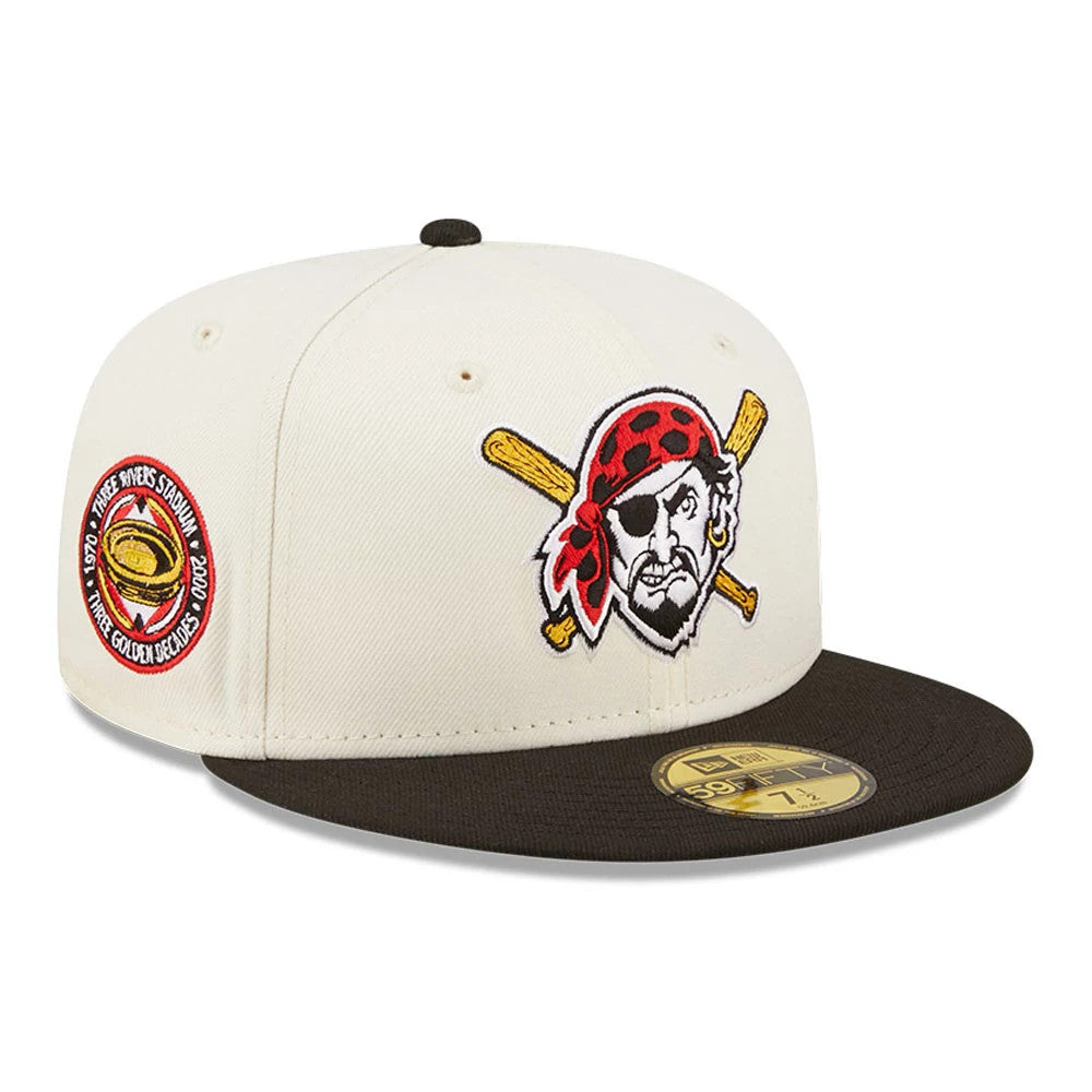 This is a Pittsburgh Pirates Chrome White 59FIFTY Fitted Cap 1