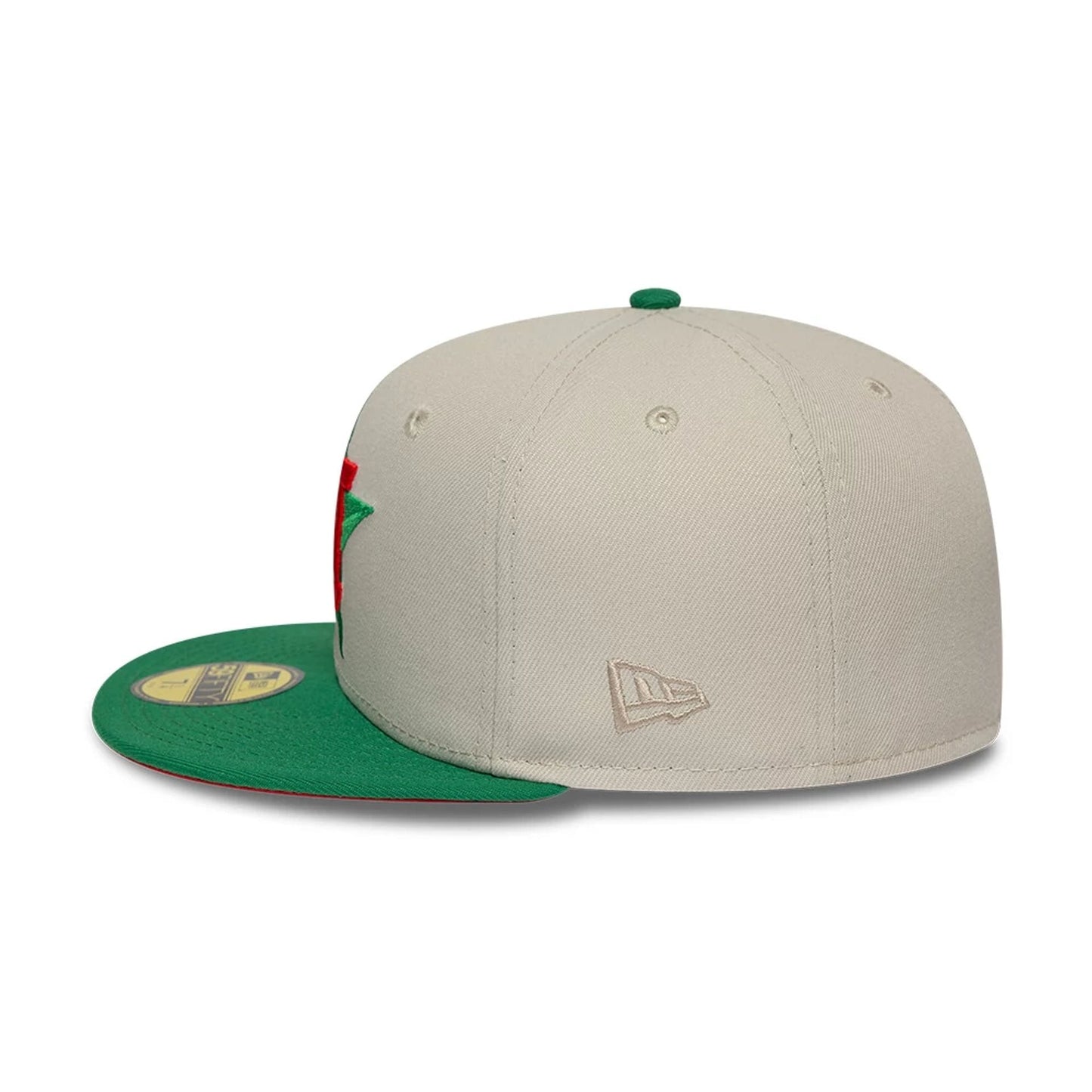 Pictured is this MLB Cooperstown Houston Astros 59FIFTY Fitted cap in Beige. 7