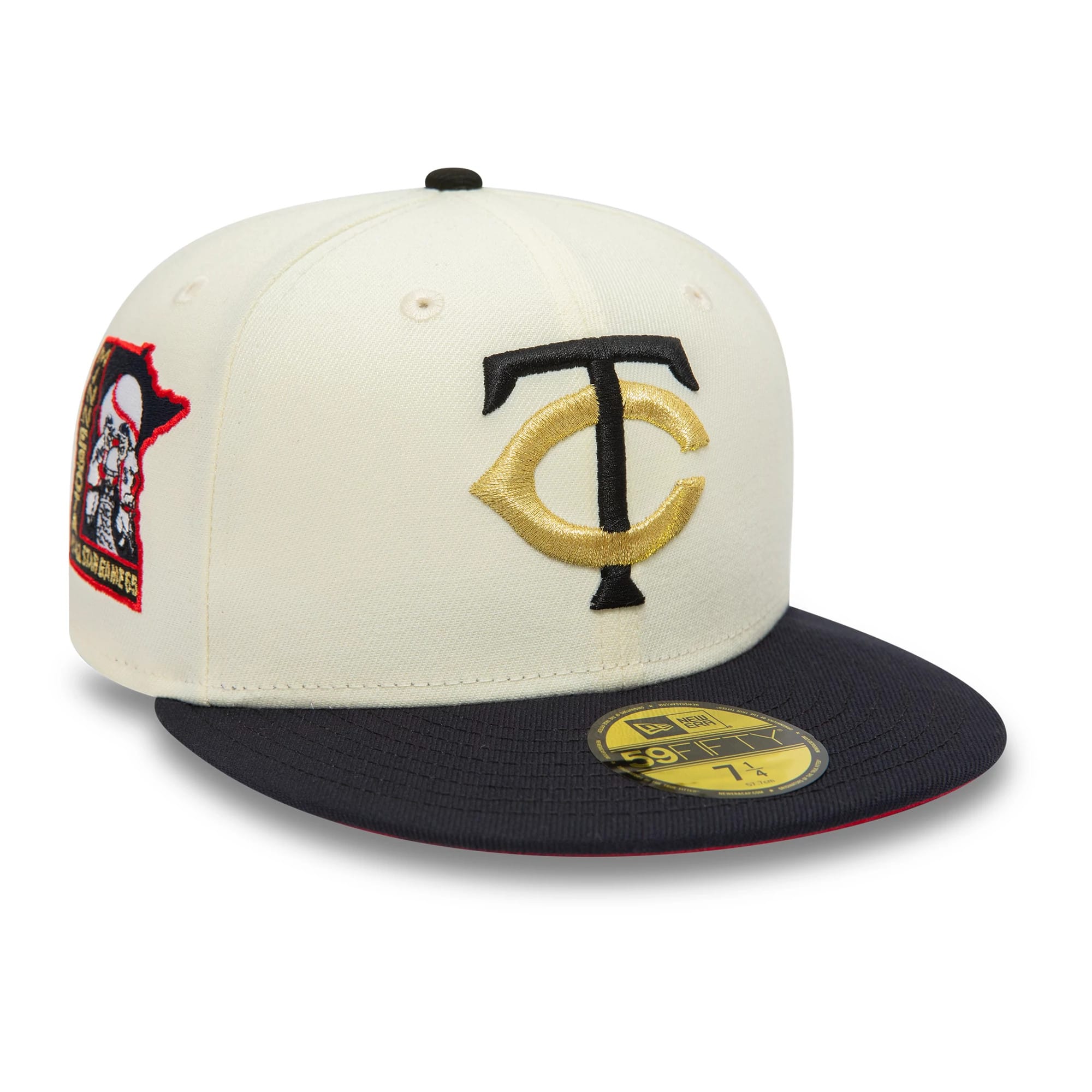 This is a Minnesota Twins MLB White 59FIFTY Fitted Cap 1