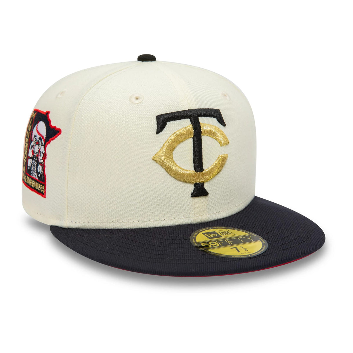 This is a Minnesota Twins MLB White 59FIFTY Fitted Cap 1