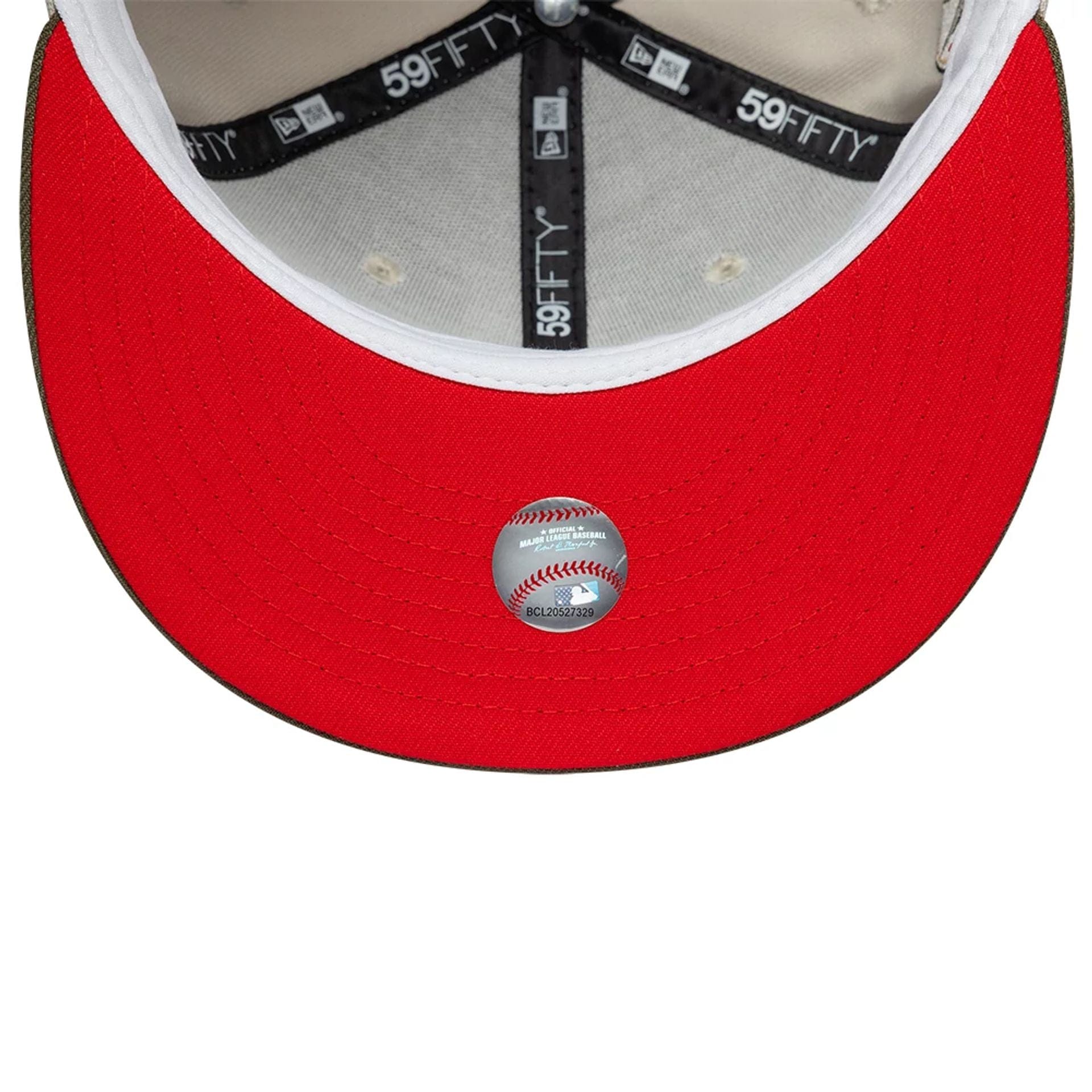 Pictured is this MLB Cooperstown Houston Astros 59FIFTY Fitted cap in beige. 2