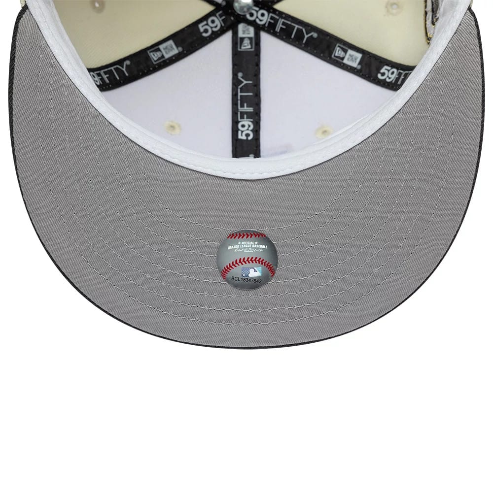 Pictured is this MLB Cooperstown Houston Astros 59FIFTY Fitted cap in white & black. 2