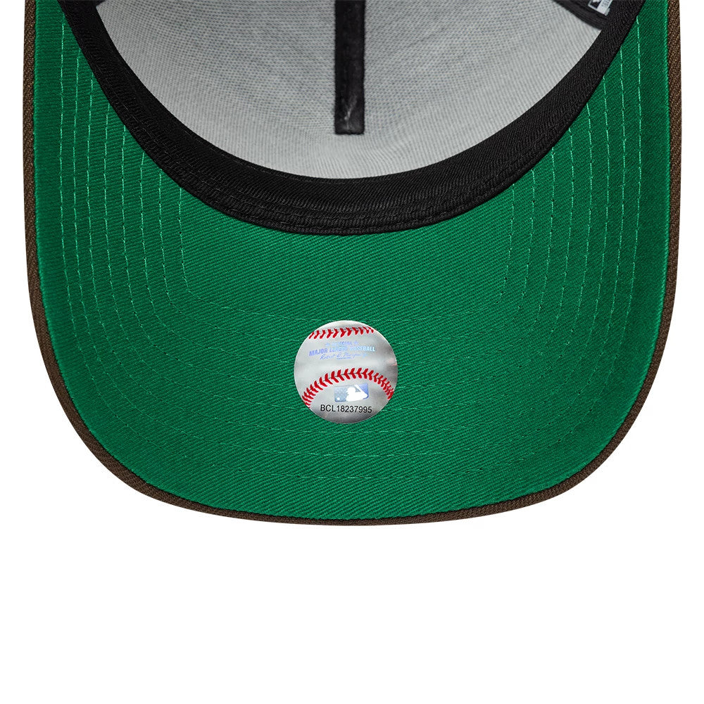 Pictured is this MLB Cooperstown LA Dodgers 9FORTY A-Frame cap in black & brown. 2