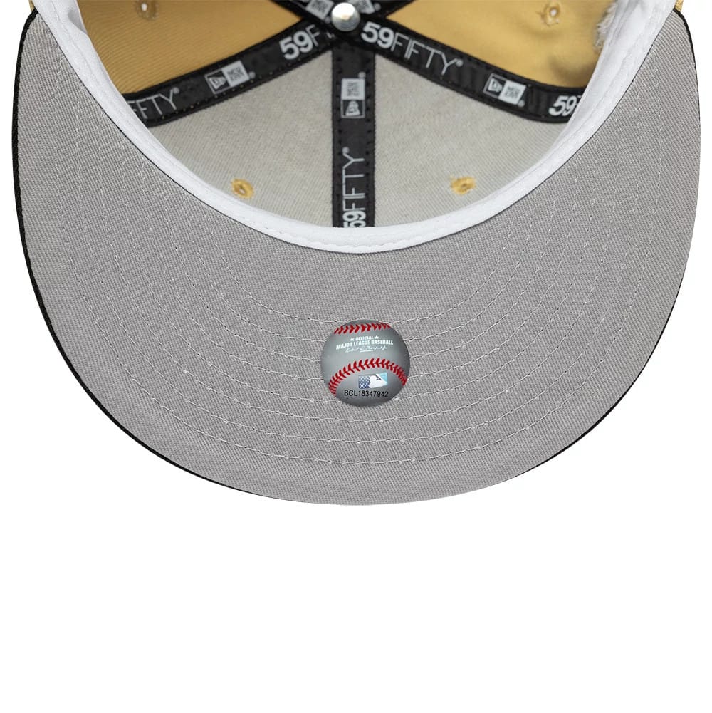 Pictured is this MLB Vegas Houston Astros 59FIFTY Fitted cap in gold & black. 2
