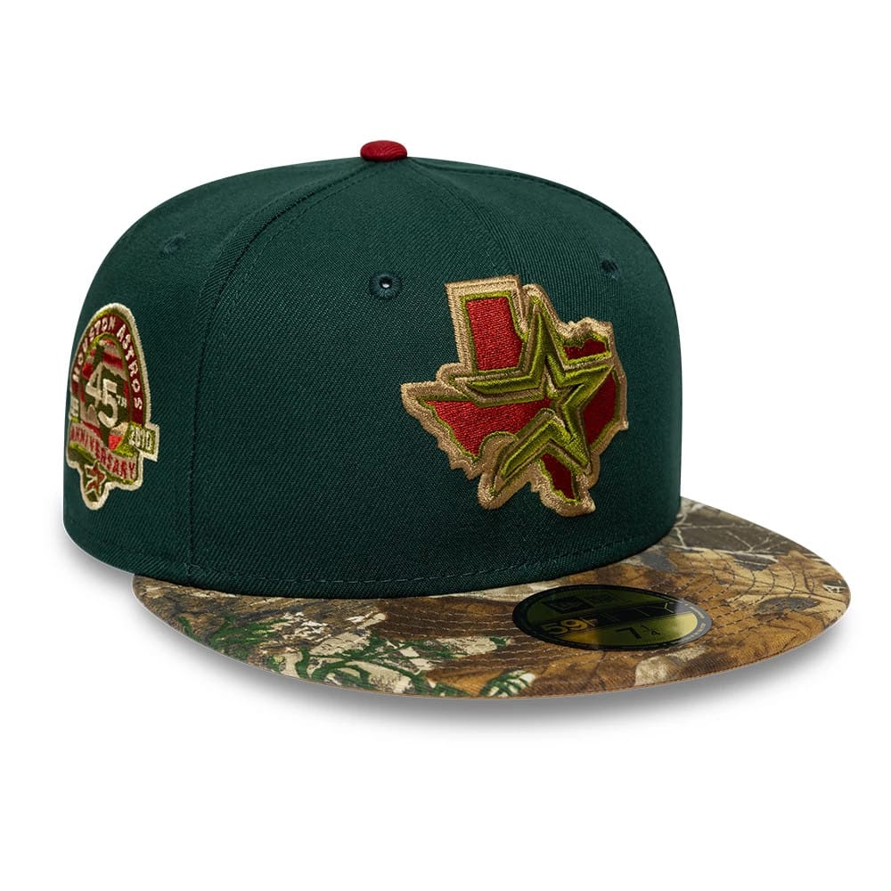 Pictured is this MLB Cooperstown Houston Astros 59FIFTY Fitted cap in green. 1