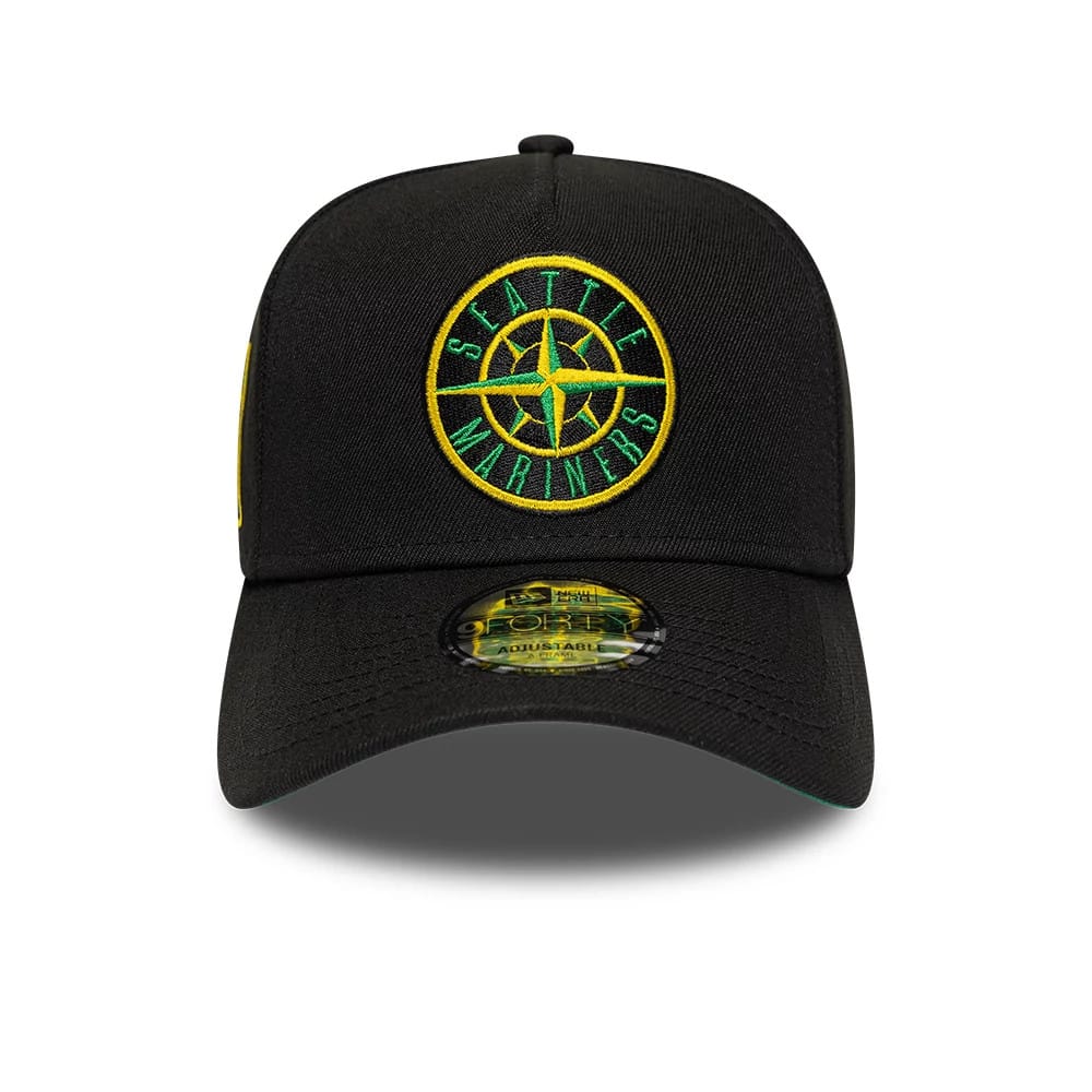 Pictured is this MLB Cooperstown Seattle Mariners 9FORTY A-Frame cap in black. 3