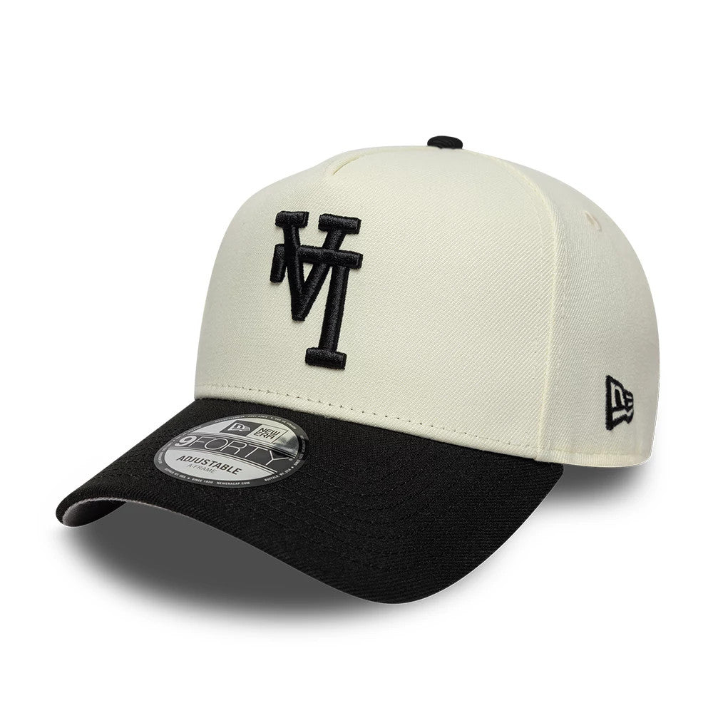 Pictured is this MLB 2Tone LA Dodgers 9FORTY A-Frame cap in cream. 1