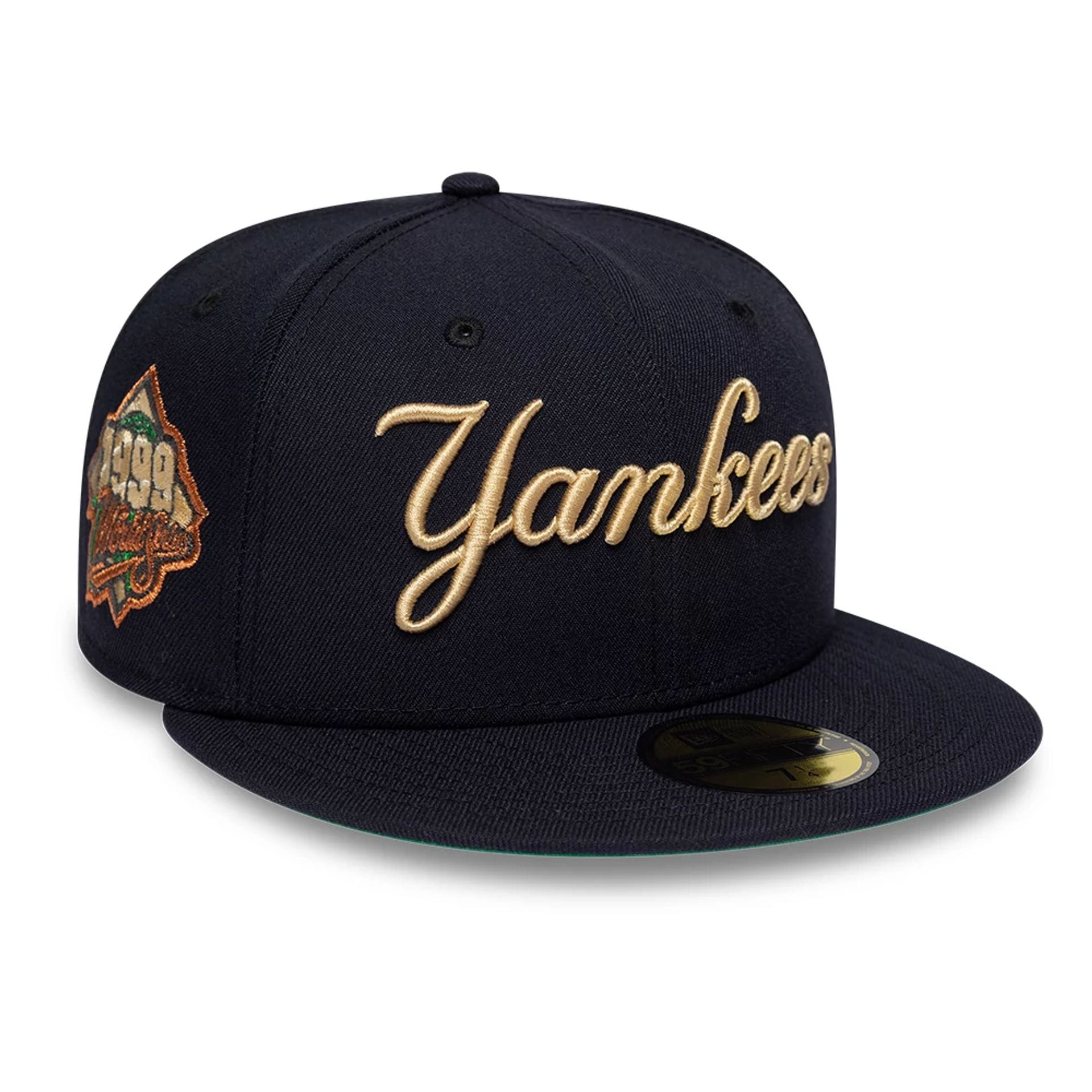 Pictured is this MLB Cooperstown New York Yankees 59FIFTY Fitted cap in navy. 1